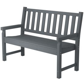2-Person Garden Bench, HDPE Outdoor Bench with 530 lbs Capacity, Curved Seat for Backyard, Park, Porch, Lawn, Gray