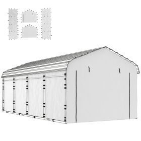 Carport Replacement Sidewall Panel for 10' x 15' Carports, UPF50+ Waterproof Replacement Side Wall Cover, White