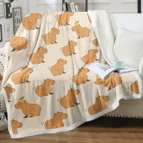 Capybaras Blanket Gift for Girls Boys Kids Animals Lovers Soft Flannel Blankets Cutes Capybara Cozy Throws