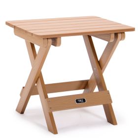 TALE Adirondack Portable Folding Side Table Square All-Weather and Fade-Resistant Plastic Wood Table Perfect for Outdoor Garden;  Beach;  Camping