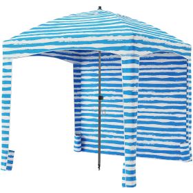 Beach Cottage - 6 Feet By 6 Feet, With Detachable Side Walls, A Simple Beach Sunshade Tent, Equipped With Storage Bags, Portable, UPF 50-- Standard (Option: Light Blue)