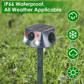 Temu & TK Self-pickup Order Solar-powered & Type-C Rechargeable Animal Repellent - Three ModesUltrasonic Buzzer  Vibration, IP66 Waterproof Ratin (Option: Green)